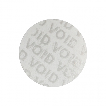 Transparent VOID sticker with no residue glue, round, 30 mm