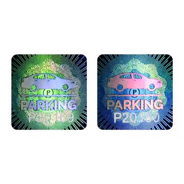Parking hologram sticker for parking cards, numbered, 2 x 2 cm