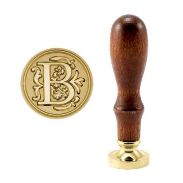 Brass seal stamp (stamping block) for wax - a decorative block letter B