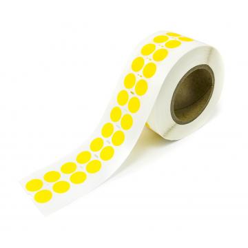 Non-residual yellow circular VOID sticker with high adhesion 20mm