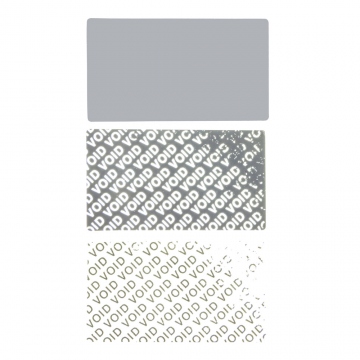 Residual security sticker, silver, matt, 70 x 40 mm