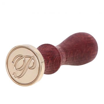 Wax seal stamp with letters of the alphabet - handwritten script P