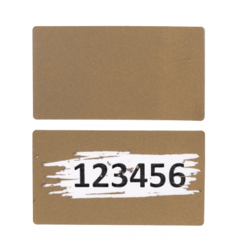 Scratch sticker, matte gold, 42 mm x 23 mm, rectangular
