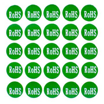 Cirular green RoHS sticker 10mm