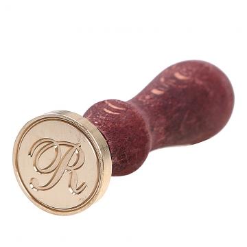 Wax seal stamp with letters of the alphabet - handwritten script R