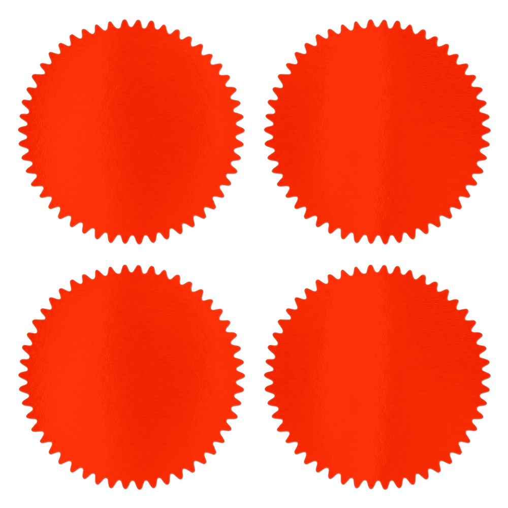 Round sticker with indented edges - red