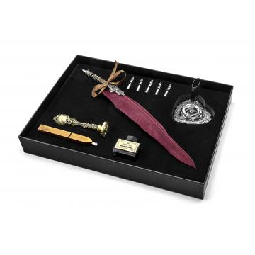 Wax seal set bearing your own design and a calligraphic quill pen