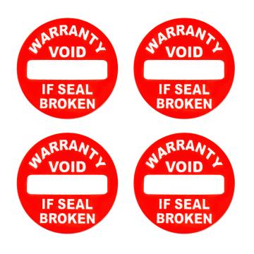Vinyl warranty sticker Warranty VOID if seal broken red d8mm