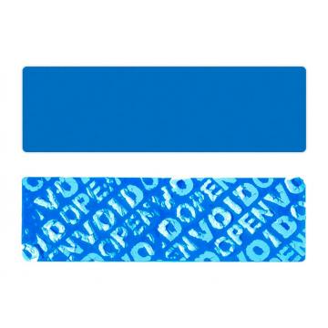 Blue non-residue rectangular VOID sticker with high adhesion