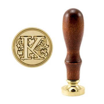 Brass seal stamp (stamping block) for wax - a decorative block letter K