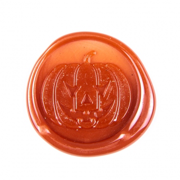 Hand wax stamp (seal) – Halloween motif – Pumpkin