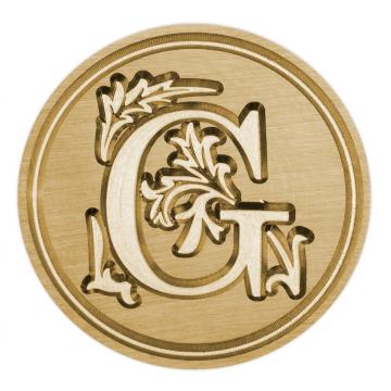 Brass seal stamp (stamping block) for wax - a decorative block letter G