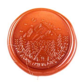 Hand wax stamp (seal) – Mountain range with an inscription