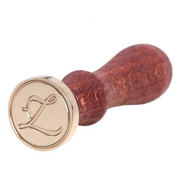 Wax seal stamp with letters of the alphabet - handwritten script Z