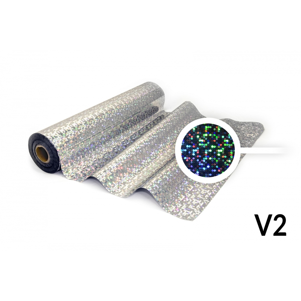 Hot Stamping foil - V2 hologram silver, ellipse pattern, large, regularly arranged