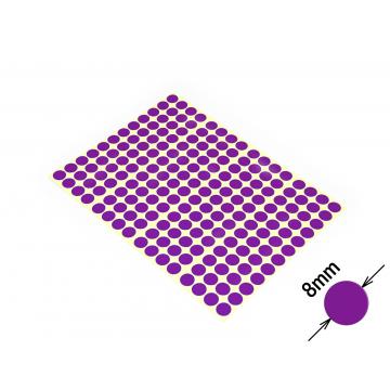 Round colored signaling stickers  unprinted 8 mm purple