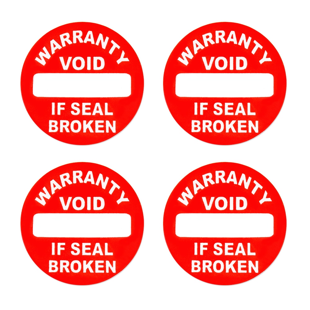 Vinyl warranty sticker Warranty VOID if seal broken red d12mm