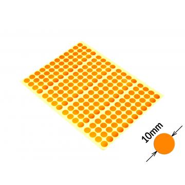 Round colored signaling stickers  unprinted 10 mm orange