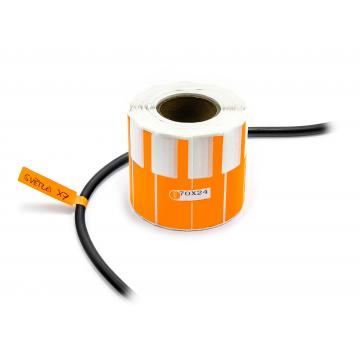 Labels for labelling and description of conductors and cables orange - roll 1000pcs