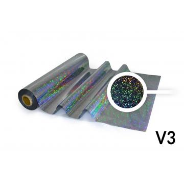 Hot Stamping foil hologram silver, ellipse pattern, small, regularly arranged V3