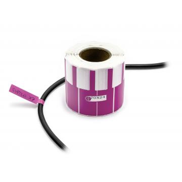 Labels for labelling and description of conductors and cables purple - roll 1000pcs