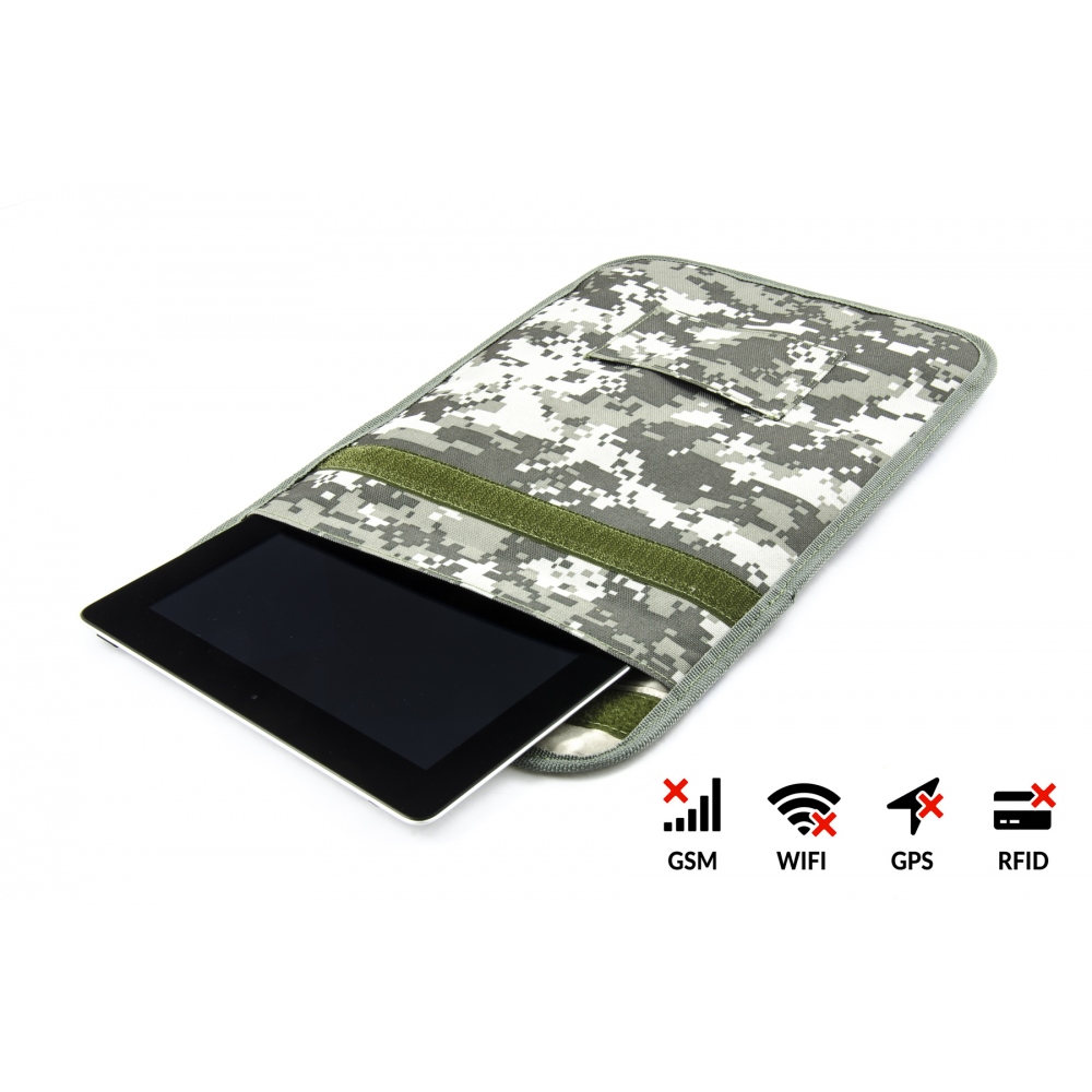 Shielding case for the tablets to protect against interception, localization and monitoring up to 10 inches - military pattern