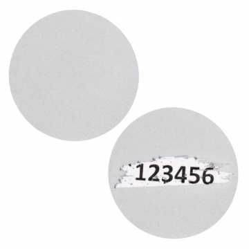 Scratch sticker, matte silver, round, 38 mm 