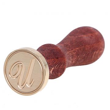 Wax seal stamp with letters of the alphabet - handwritten script U