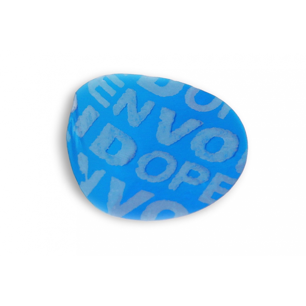 Non-residual blue circular VOID sticker with high adhesion