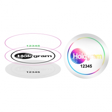 Transparent single layer hologram with custom design