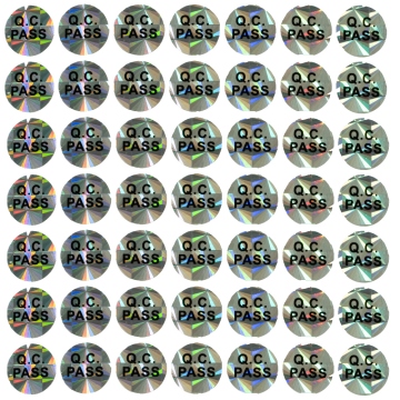 QC Passed circular holographic self-adhesive label