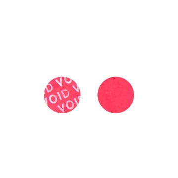 Non-residual round VOID sticker for mobile phone cameras, 10 mm, red