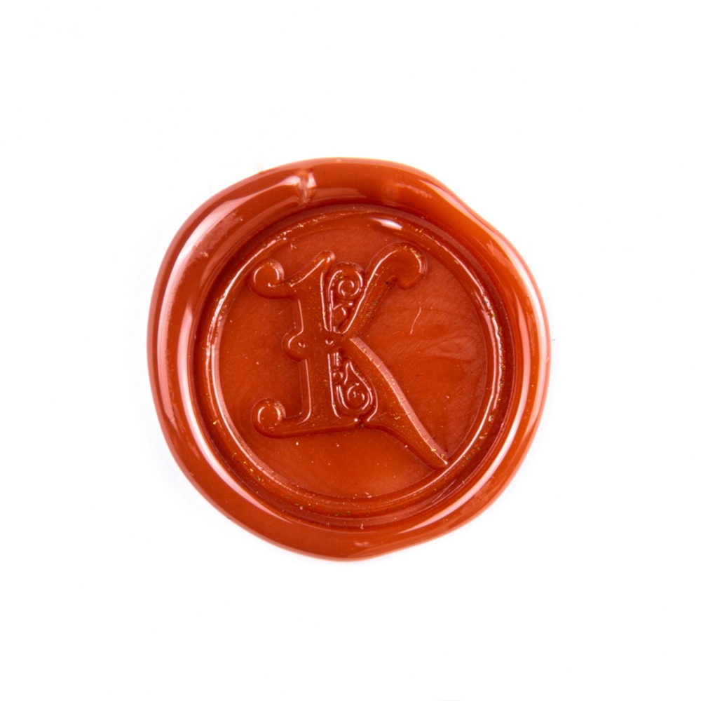 Hand wax stamp (seal) – Decorative letter K