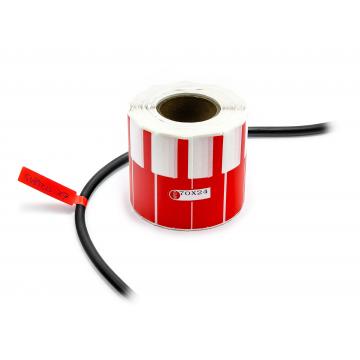 Labels for labelling and description of conductors and cables red - roll 1000pcs