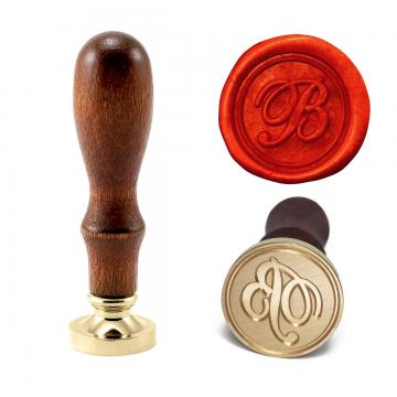 Wax seal stamp with letters of the alphabet - handwritten script O