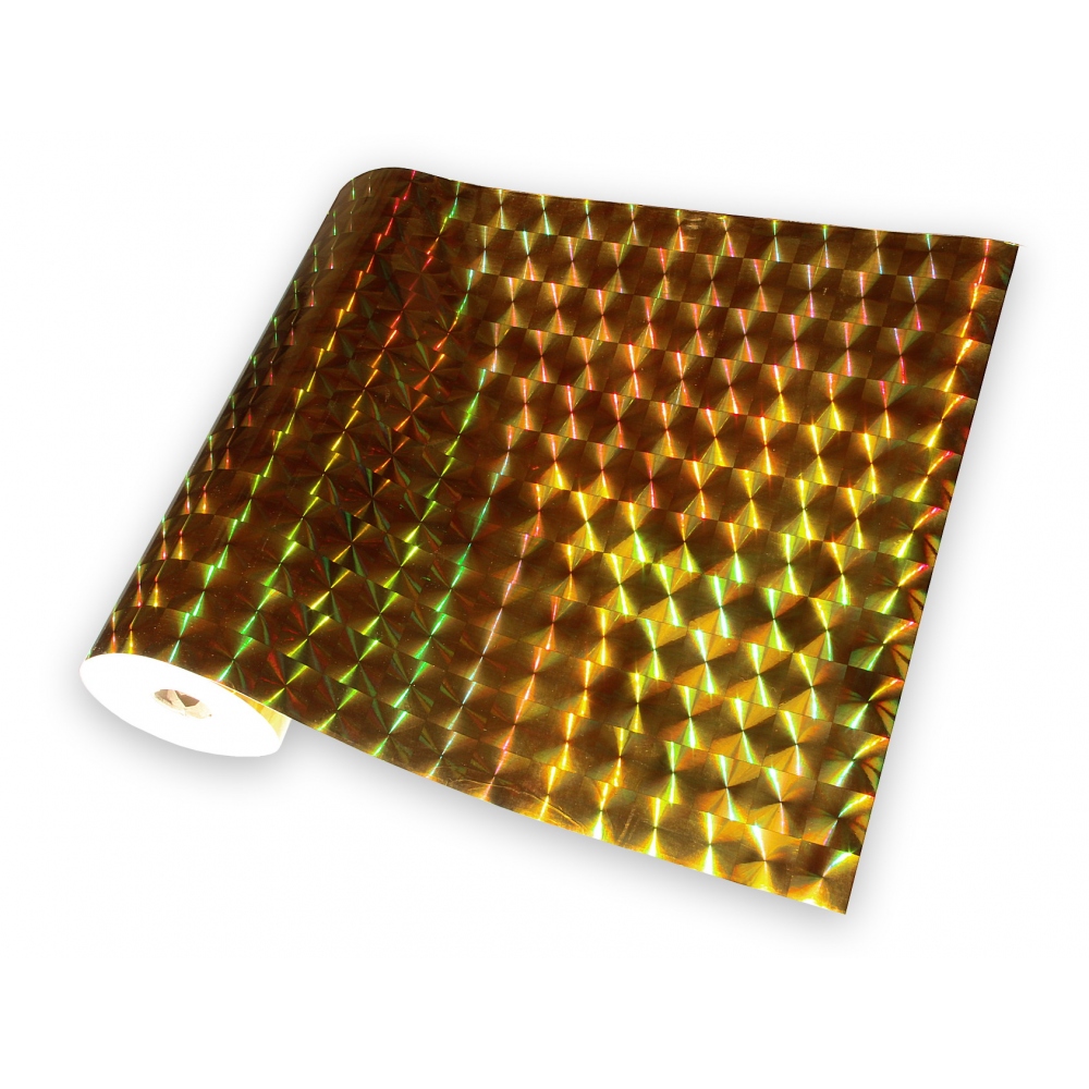 Universal holographic adhesive foil on meters - squares gold