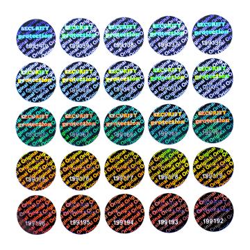 Small circular numbered holographic seal „Original“