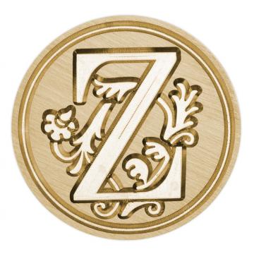 Brass seal stamp (stamping block) for wax - a decorative block letter Z