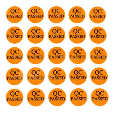 QC Passed PVC circular self-adhesive label 10mm orange