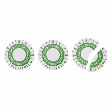 Calibration sticker 2026, 2027, 2028, 2029, 2030, 2031 green 20mm