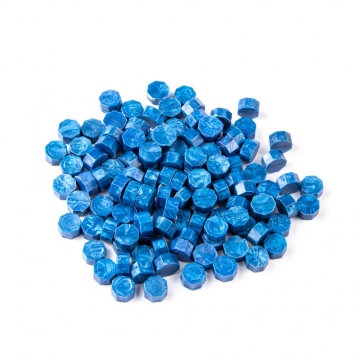 Mailable sealing wax blue metallic - beads 30g - Type 21