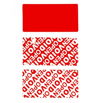 Residual security sticker, red, 50 x 25 mm