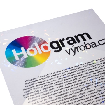Self-adhesive transparent holographic film A4 for printing and sticker making - motif shard