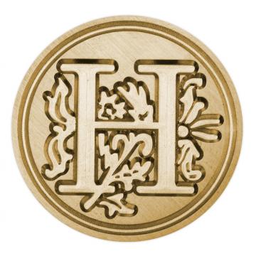 Brass seal stamp (stamping block) for wax - a decorative block letter H