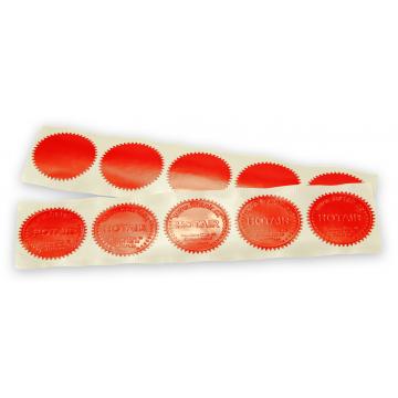 Round sticker with indented edges - red