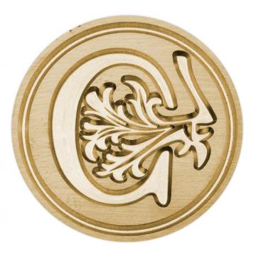 Brass seal stamp (stamping block) for wax - a decorative block letter C