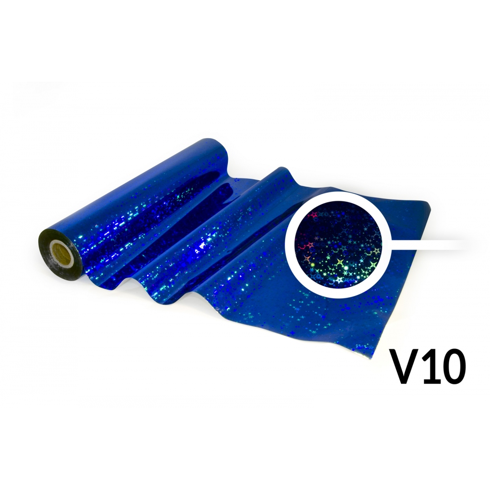 Hot Stamping foil - V10 hologram blue, star pattern