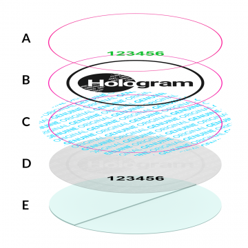 Transparent two-layer hologram with custom design