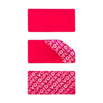 Non-residual red VOID sticker 60x30mm with high adhesion