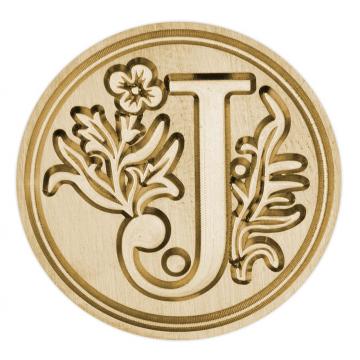 Brass seal stamp (stamping block) for wax - a decorative block letter J
